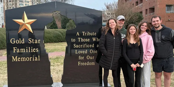Chris Jordan and family at Gold Star Families Memorial